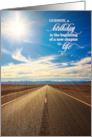 Godson’s Birthday Scenic Endless Road with Blue Sky card