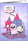 Young Granddaughter’s Birthday Cute Purple Cartoon Monsters card