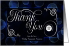 Logo Business Thank You in Blue Bokeh Custom Blank card