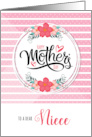 For Niece Mother’s Day Pink Bontanical and Polka Dots card