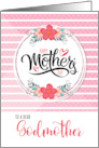 For Godmother Mother’s Day Pink Bontanical and Polka Dots card
