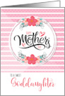 For Goddaughter Mother’s Day Pink Bontanical and Polka Dots card