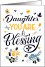 Daughter Mother’s Day Blessing Blue Yellow Botanicals card