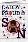 for Daddy on Father’s Day from Son Nautical Theme with Photo card