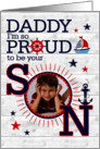 for Daddy’s Birthday from Son Nautical Theme with Photo card