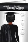 Graduation Black Cap and Gown Dark Hair Brown Skin Congratulations card