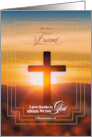 for Friend Christian Thank You Thessalonians Sunset Cross card