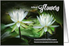 In lieu of Flowers Funeral White Waterlilies Custom card