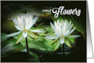 In lieu of Flowers Funeral White Waterlilies card