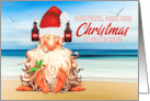 Christmas in July Party Funny Save Water Drink Beer Elf card