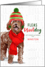 From the Dog Christmas Labradoodle Funny Fleas NaviDOG Custom card