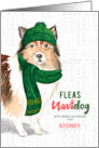 From the Dog Christmas Shetland Sheepdog Fleas NaviDOG Custom card