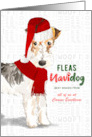 Business Wire Haired Fox Terrier Funny Christmas Dog Custom card