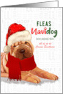 Business Chinese Shar Pei Fleas Navidog Christmas Dog Custom card
