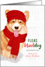 Business Welsh Corgi Fleas Navidog Christmas Dog Custom card