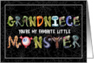 for Grandnece Favorite Monster Funny Halloween Typography card