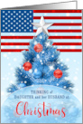 for Daughter and Husband Patriotic Christmas Stars and Stripes card