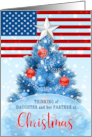for Daughter and Partner Patriotic Christmas Stars and Stripes card