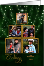 Season’s Greetings 5 Photo Christmas Tree with String Lights card