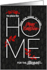 From Our House to Yours Red and Black Merry Christmas card