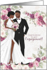 Engagement Congratulations African American Couple with Plum card