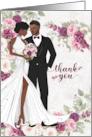 General Wedding Thank You Black Bride and Groom Plum Blank card