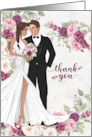 General Wedding Thank You Bride and Groom Plum Blossoms Blank card