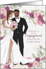 White Bride Brown Groom Engagement Party in Plum Custom card