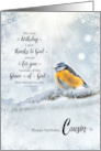 Cousin’s Birthday 1 Corinthians 1 Verse 4 Winter Blue Tit Wild Bird card