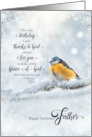 Father’s Birthday 1 Corinthians 1 Verse 4 Winter Blue Tit Wild Bird card