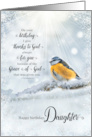 Daughter’s Birthday 1 Corinthians 1 Verse 4 Winter Blue Tit Wild Bird card