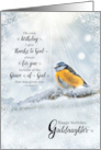 Goddaughter’s Birthday 1 Corinthians 1 Verse 4 Winter Bird card