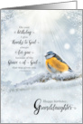 Granddaughter’s Birthday 1 Corinthians 1 Verse 4 Winter Bird card