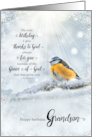 Grandson’s Birthday 1 Corinthians 1 Verse 4 Winter Bird card