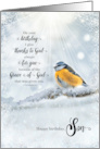 Son’s Birthday 1 Corinthians 1 Verse 4 Winter Bird card