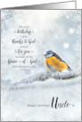 Uncle’s Birthday 1 Corinthians 1 Verse 4 Winter Bird card