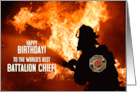 Fire Battalion Chief Birthday Firefighter in Action card