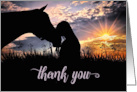 Thank You Western Themed Cowgirl and Horse card