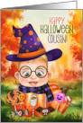 Male Cousin Little Wizard Boy Pumpkin for Halloween card