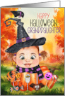 Granddaughter Witch and Raven in a Halloween Pumpkin card