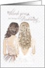 Bridesmaid Thank You Formal Taupe and Winter White card