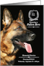 Memorial Service for Police K9 Officer German Shepherd on Black card