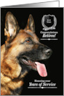 K9 Police Dog Retirement with a German Shepherd on Black card