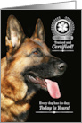 Service Dog Graduate German Shepherd on Black card