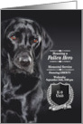 Memorial Service for Police K9 Officer Labrador Retriever Custom card