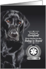 Service Dog Certification Graduation Black Labrador Retriever card