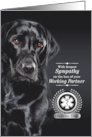 Sympathy Loss of a Service Dog Black Labrador Retriever card