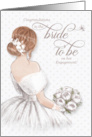 Bride to Be Engagement Congratulations Taupe and White card