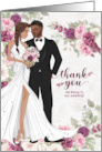 Thank You Wedding Attendants White Bride Brown Groom Custom card