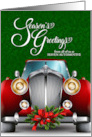 Automotive Business Red Classic Car Season’s Greetings Custom card